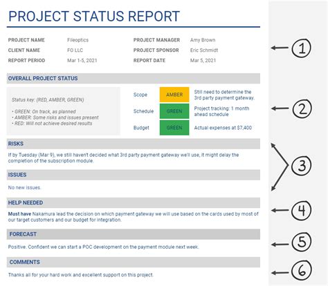 status report template google docs